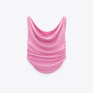 Zara Draped Cowl Neck Top